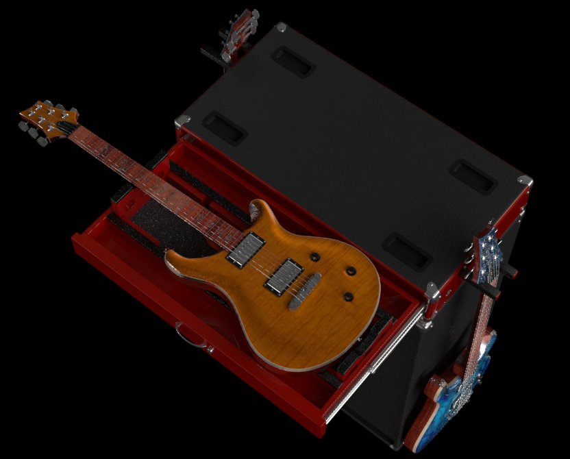 Guitar case with guitar