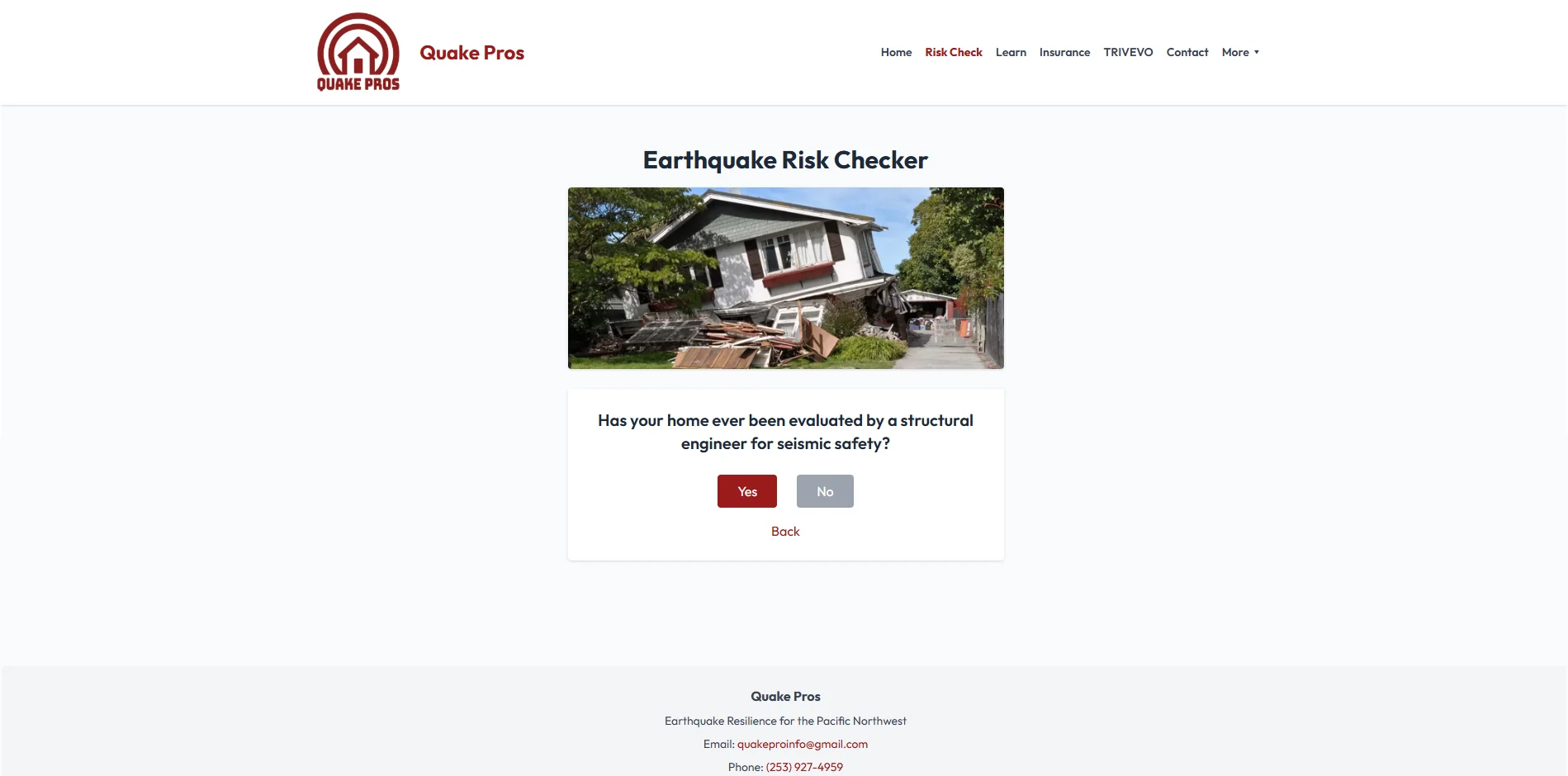 Quake Pros Earthquake Risk Checker desktop