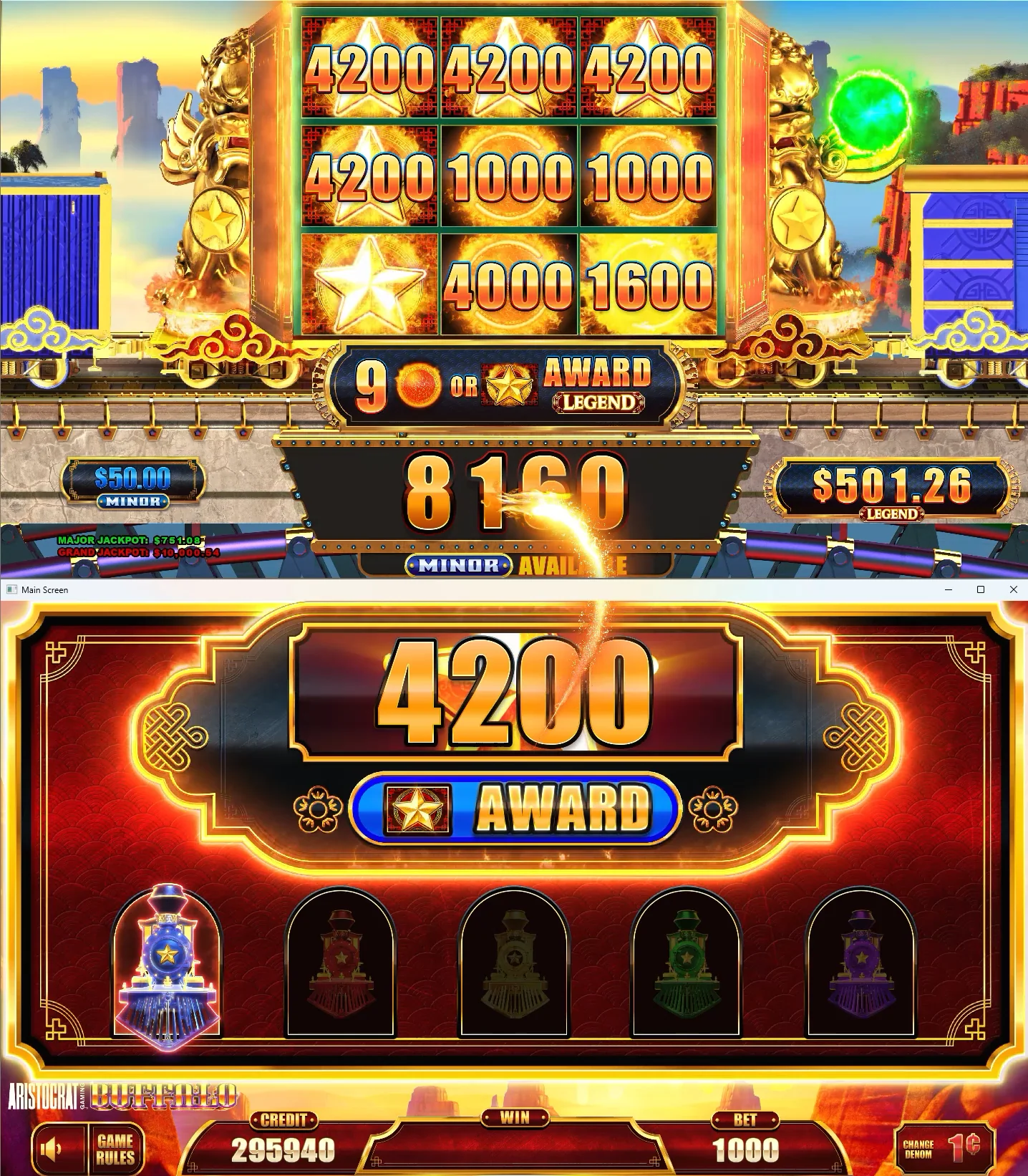 Cash Express Legend Train Feature animation still