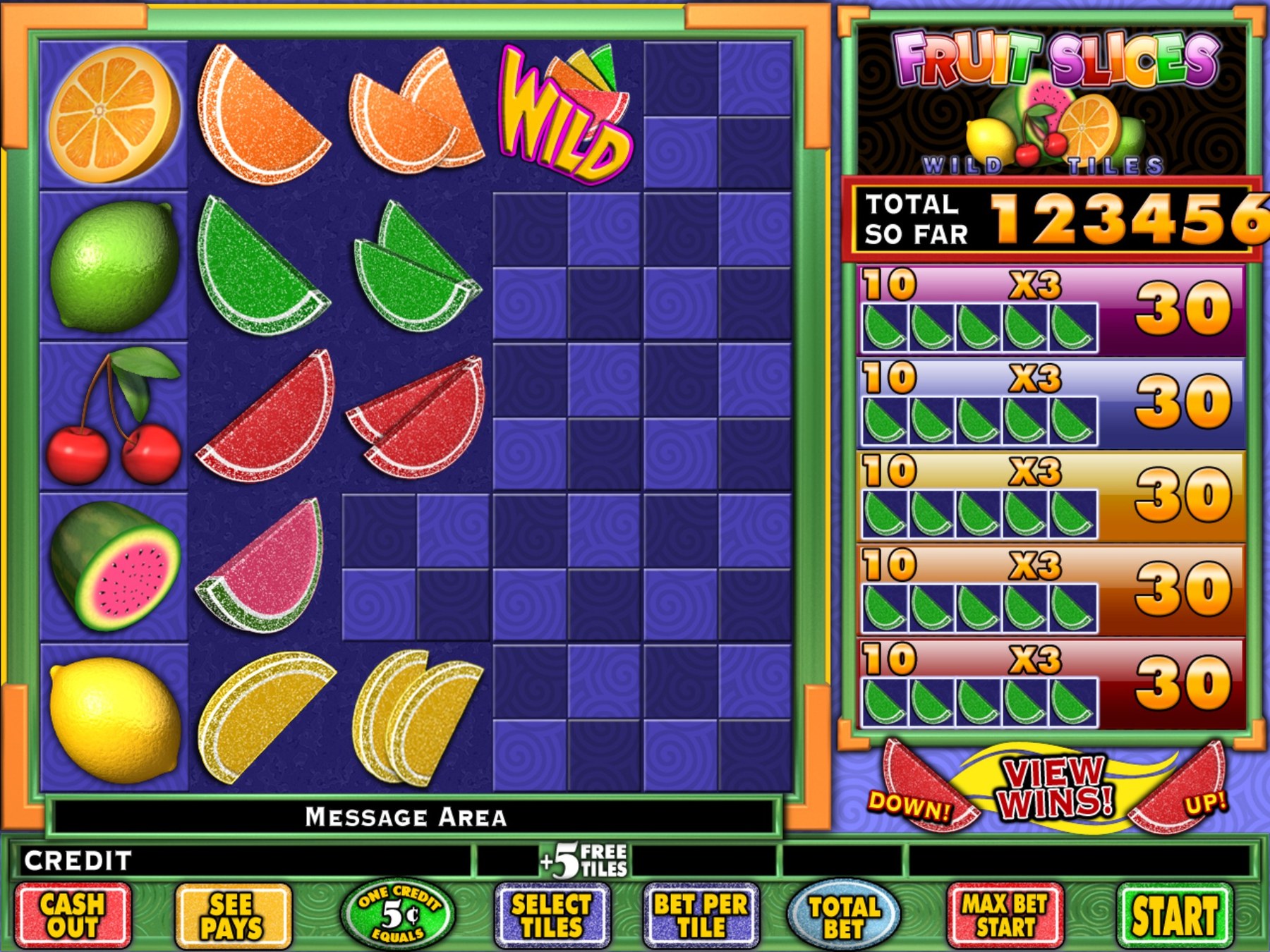 Fruit Slices slot game screen