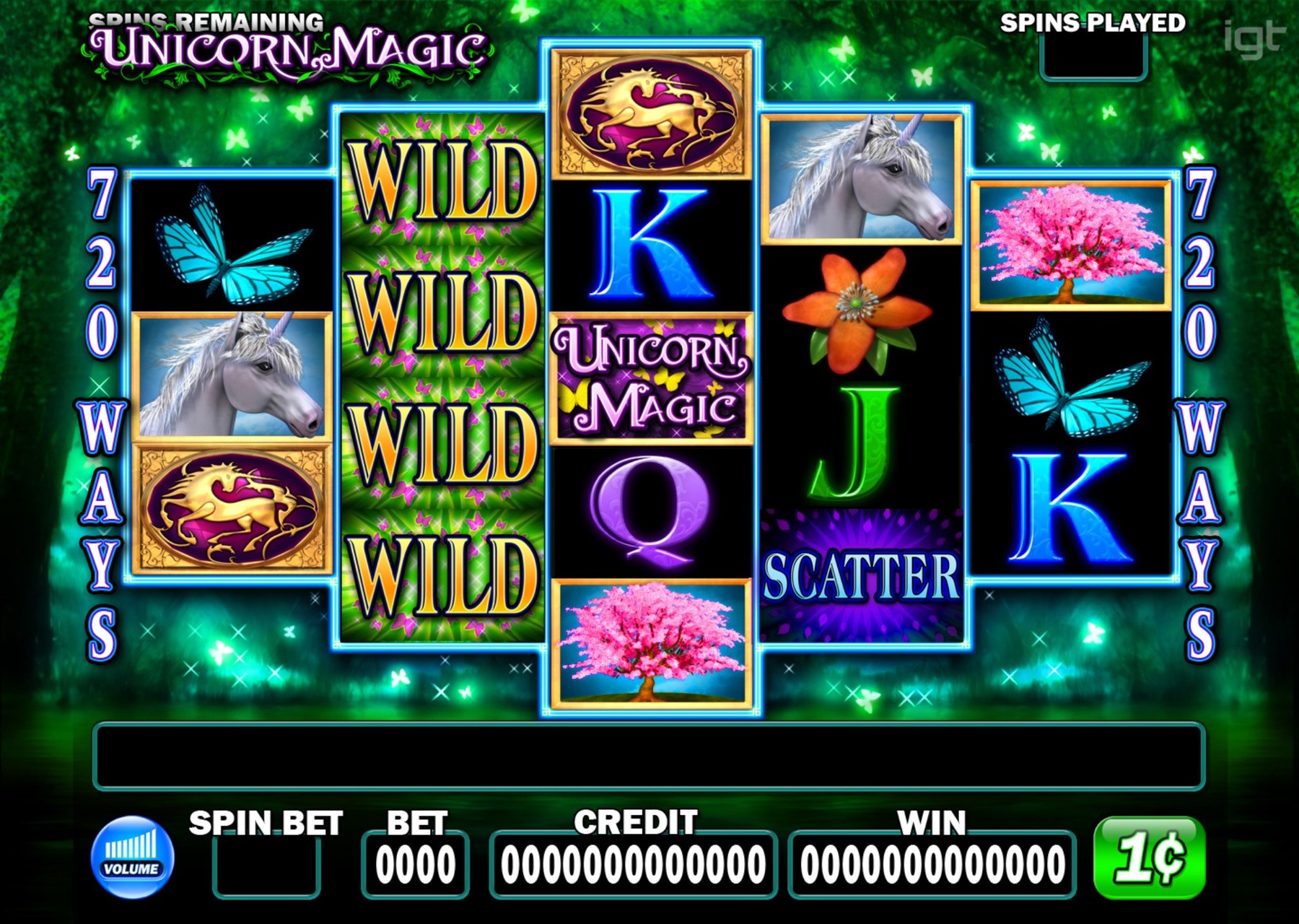 Unicorn Magic free games screen