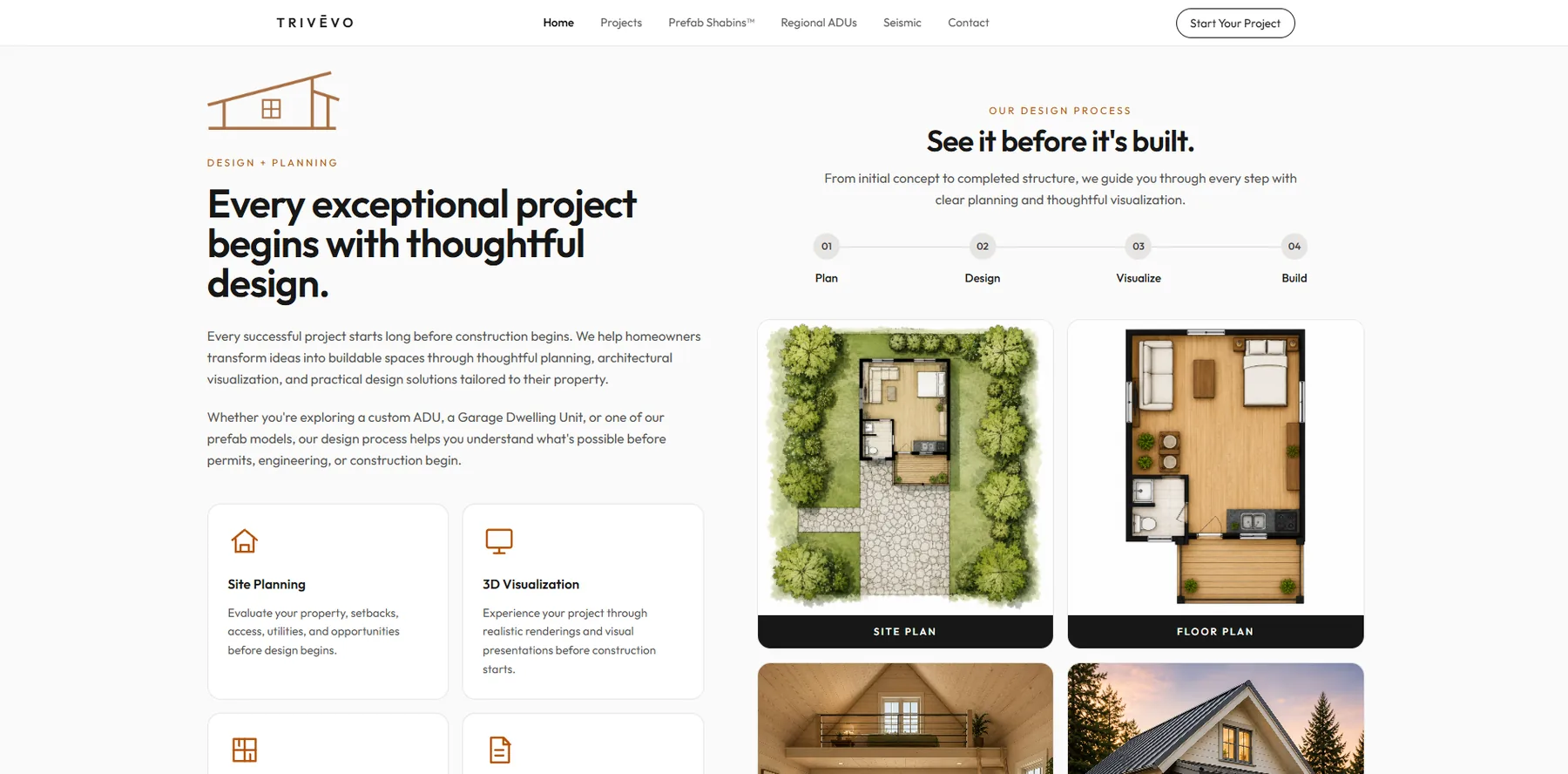 TRIVĒVO design and planning desktop page