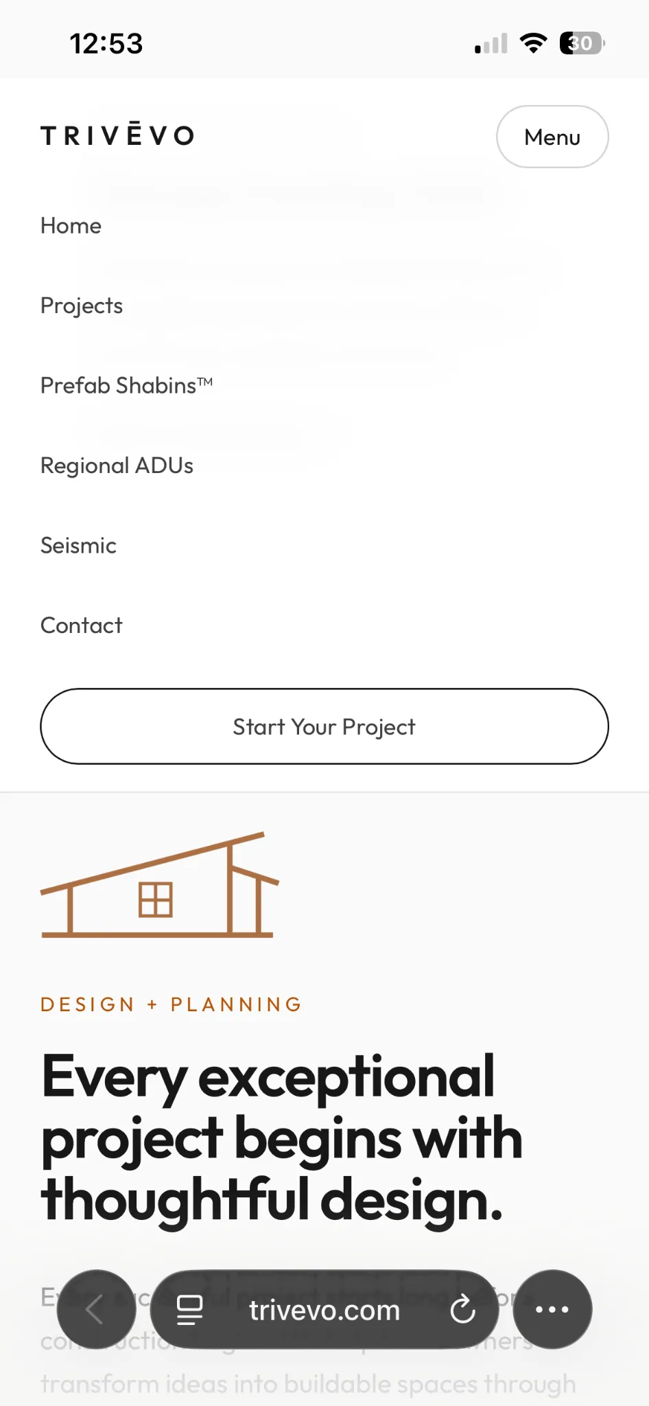 TRIVĒVO mobile navigation